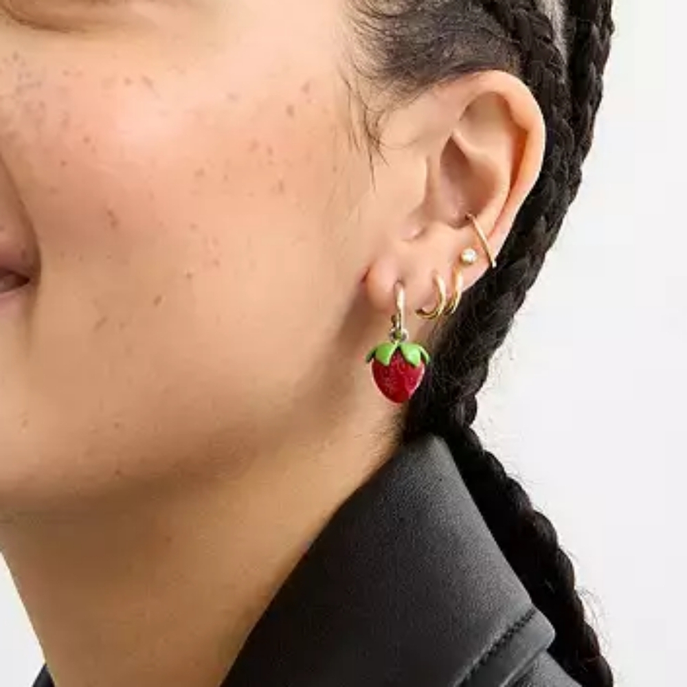 Coach Strawberry Huggie Earrings - Picture 5 of 5